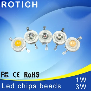 10pcs / veľa Epistar Vysoký Výkon 1W / 3W led čipy korálky žiarovka diódové svietidlo Teplá biela / biela / červená / modrá / zelená pre LED Reflektor