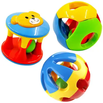 3ks/nastaviť Nové Farebné Baby bell ball baby hračky Vzdelávacie Plastové Bell Ball Hračky, Detské Hrkálky Mobily Ruka Triasť Bell Krúžok