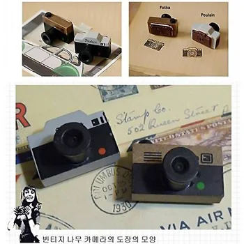 1 Ks/pack Mini Retro Drevené Jasné, Pečiatka Vintage Camera Tvar Pečiatky Pre Scrapbooking Papier Notebook Album Dekorácie