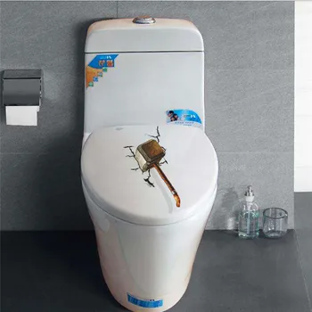 Nový vzor, Kladivo crack 3D efekt wc dekorácie wc sedadlo lepenie ochrany životného prostredia Odnímateľné Steny Nálepky