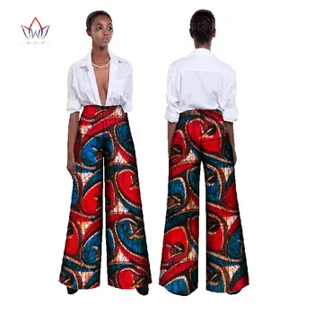 BRW Afriky Textílie Vosk Tlač Vysoký Pás Voľné Nohavice Plus Veľkosť Afriky Oblečenie pre Ženy Office Bazin Riche Širokú Nohu, Nohavice WY392