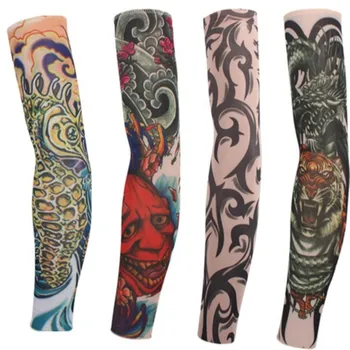 8 KS/veľa nových zmiešané Nylon elastické Falošné dočasné tetovanie rukáv vzory telo Rameno pančuchy tetovanie pre cool muži ženy hot