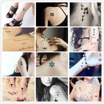 Roztomilý Moon Star Nepremokavé Henna Tetovanie, Šablóny Pre Ženy Telo Umenie Maľba Kresba Tetovanie, Šablóny Tipy, Make-Up
