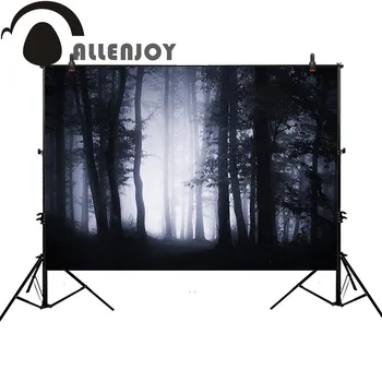 Allenjoy halloween fotografie pozadí lesa noc dymu pozadí pre fotografiu strieľať photobooth photocall originálny dizajn