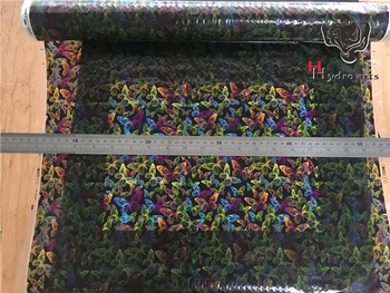 Vysoká kvalita viacfarebné motýľ water transfer printing hydrographics film,50 cm široký,vody prenos film HYA-713