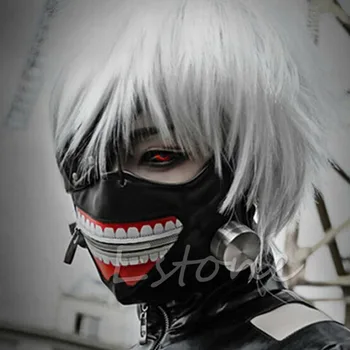 Hot predaj Cosplay Masky Tokio Vlkolak Kaneki Ken Nastaviteľné Zips Faux Kožené Maska -Y107