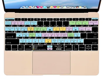 XSKN pre Mac OS X Skratka Dizajn Horúce Klávesy Funkčné Silikónový Kryt Klávesnice Kože pre Macbook 12 Palcový Retina USA/EÚ Layout