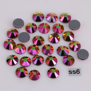 1440pcs/Veľa, Vysoká Kvalita ss6 (1.9-2.1 mm) Rainbow-Rose-Gold Rýchla oprava Kamienkami / Žehlička Na Ploché Kryštály Späť