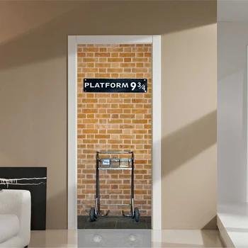 2 ks/set Platformu 9 3/4 Samolepky na Stenu DIY nástenná maľba Domova Plagát Nepremokavé PVC Dvere Nálepky Imitácia 3D