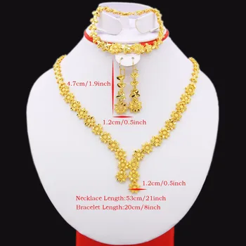 Luxusné Desigh Etiópskej Svadobné Šperky set Zlatá Farba Ženy Náhrdelník/Náušnice/Náramok Afriky/Dubaj/Nigeria/arabčina Položiek