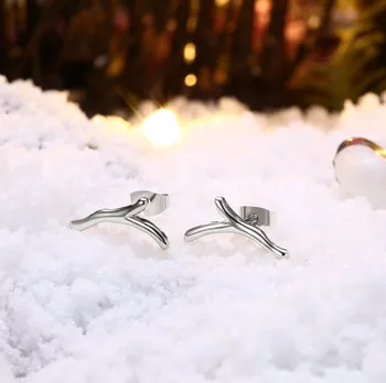 Najpredávanejšie Vianočné darčeky tri farby, módne parohy náušnice moderný minimalistický dámske náušnice tvorivé šperky