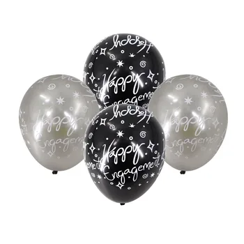20pcs Latexové balóny Svadobné & Zapojenie Dekorácie čierna/strieborná 12inch Kovové balón Strana dodávky