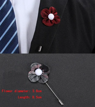 Nové módne mužov brošňa kvet klopě pin vyhovovali boutonniere tkaniny z priadze pin 11 farieb tlačidlo kvet broochers Veľkoobchod pre svadbu
