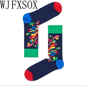 WJFXSOX Nový Šťastný ponožky švédskej ľudovej štýl muži ženy ponožky Exkluzívne vlastné bavlnené ponožky Meias žena unisex Harajuku Ponožky