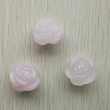 Veľkoobchod 3ks/veľa 2017 nové módne prírodného kameňa vytesané ruže kvet charms prívesky pre šperky označenie zadarmo