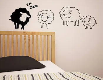 Roztomilý Zvierat Nálepky na Spanie Ovce Stenu Odtlačkový Deti, Baby, Deti, v Spálni PVC Vinyl Plagát Moderný Dizajn Nálepky Muraux SYY201
