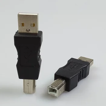 10pcs/veľa USB 2.0 A-Typ Samec Konektor na USB B-type Samec Konektor USB A-B M/M Spojka Adaptér USB Konvertor BOHATÉ TECH