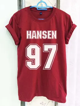 Hansen 97 Tričko Fifth Harmony Oblečenie Crimson Red Ženy Tričko Tričko Krátky Rukáv T-Shirt-C824