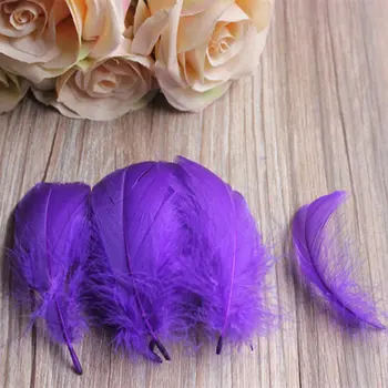 Veľkoobchod doprava zadarmo 100 KS/ fialová farba peria 4-8 cm goose klobúk vlasové doplnky na svadbu