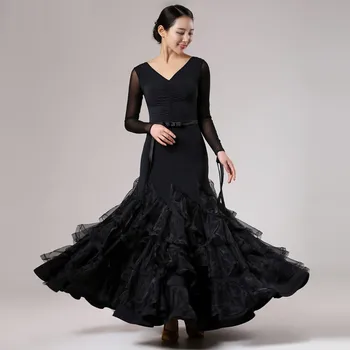 Spoločenský tanec šaty fringe šaty spoločenský tanec latinskej sála šaty flamenco tanec kostýmy tango valčík žena tanečné šaty