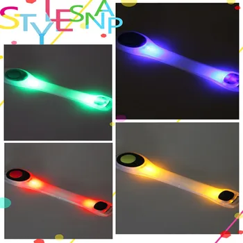 6pcs Silikónové LED Svietiace Náramok Noc Beží Outdoorové Športy Luminiscenčné Armlets Blikajúce Dodávky