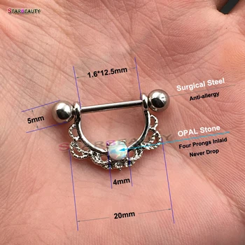 2 ks/, veľa v Pohode OPAL Piercing Bradavky Krúžok 14G Septum v Nose Piercing Ženy Dievča Ear Piercing Bradavky Populárne Telo Šperky Pircing