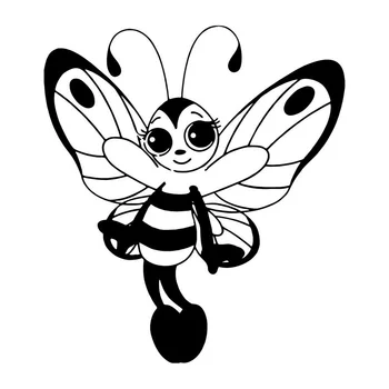 Auto stying Roztomilý Motýľ, Včela Dievča, Auto Nálepky Cartoon Auto Styling Vinylové Nálepky 11 Farba Jdm