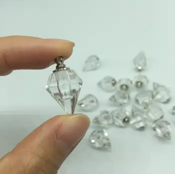 100pieces 19.2*13.8 mm Transparentné tvarované sklo vail náhrdelník s príveskom, Crystal parfum olej fľaše meno na ryžu umenie charms