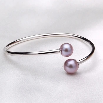 YIKALAISI 2017 Trendy 925 sterling silver šperky reálne prírodné sladkovodné perly náramky 18-19 cm pearl šperky Pre Ženy