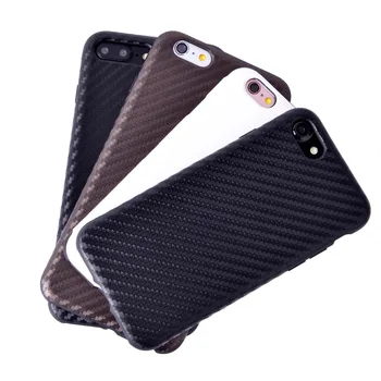 Luxusné Uhlíkových Vlákien Vzor Pre iPhone 7 8 7Plus 8 plus Prípade Mäkké TPU telefón puzdro pre iPhone 6 6s ochranný kože Business štýle