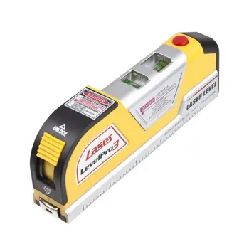 Najpredávanejšie Všeobecné LV02 Laser Úrovni Horizontu Vertikálne Opatrenie Pásky 8 FT Aligner Viacúčelový Pravítko Žltá