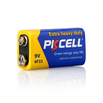 3Pack/3ks PKCELL Uhlíkové Batérie 6F22 9V Batéria 9volt Batérie