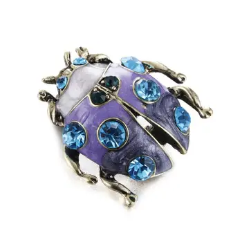 2017 nové cool štýl, módne šperky modrá fialová Farba Crystal zliatiny jednoduchá lienka smalt brošňa pre ženy šperky najlepší darček