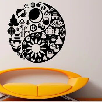 ZOOYOO Kreatívny Dizajn Yin Yang Symbol Samolepky na Stenu Vinyl Umenie Stenu Domova Pre Obývacia Izba