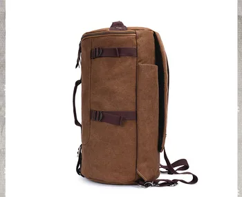 Plátno Mužov Batoh Kožený Retro Daypack Cestovné Bežné Valcové tašky Značky Muž Notebook Batoh 2017