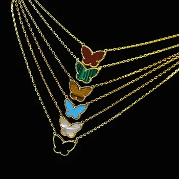2017 Nové Kvalitné Módne Zlatá Farba Motýle Náhrdelník Prívesok Pre Ženy