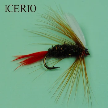 ICERIO 10PCS Biele Krídlo Červený Chvost MayFly Mokré Mušky Pstruh Fly Rybárske Nástrahy #10