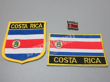 Štátna Vlajka Výšivky Opráv a Kovové Vlajka Klopě Pin COSTA RICA