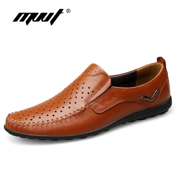 Kvalitné originálne kožené topánky mužov bytov priedušné letné ležérne topánky mužov šaty topánky plus veľkosť pohodlie mužov oxfords