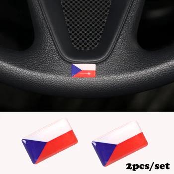 2ks/set volant 3D Epoxidové vhodné na škoda octavia fabia Štít Vlajka Auto Nálepky českej republiky štátny Znak