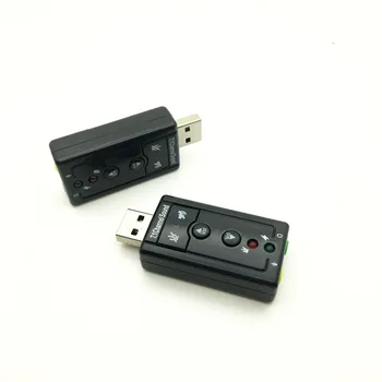 Externý USB AUDIO ZVUKOVÉ KARTY ADAPTÉRA VIRTUÁLNY 7.1 ch USB 2.0 Mikrofón Reproduktor, Audio Slúchadlá s Mikrofónom 3,5 mm Jack Konvertor