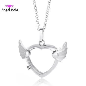 Anjelské Krídla Srdce Zameniteľné Esenciálny Olej Klietky 20.5 mm DIY Anjel Loptu Prívesky Reťazca Náhrdelníky Šperky pre Ženy NL110