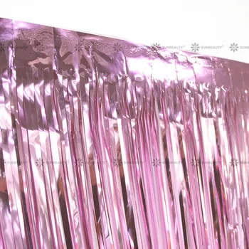 1 BALENIE Ružová 3 ft x 8 metrov Fringe Fólie Opony Strany Pozlátko Kulisu pre Fotografovanie Izba Svadby, Narodeniny Sprchy Nursary Strany