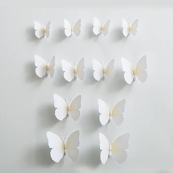 2set(24pcs.) Hot Predaj Bielej 3D Butterfly S Safty Pin Veľkosti Domov Svadobné Dekorácie, Záclony Príslušenstvo Handričkou Klobúk DIY Dekor