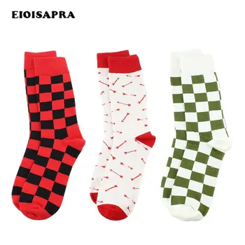 EIOISAPRA 1 Pár Šaty Teplé Ponožky Happy Mužov Business Mužov Ponožky Harajuku Meias Bavlna Unisex Hip Hop Vzor Calcetines Hombre