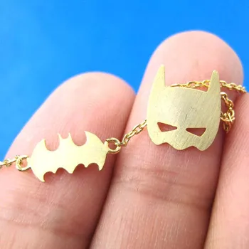 Sedmokrásky 1pc Módne Zlato, Striebro Batman Bat Logo Siluetu a Maska Kúzlo Náhrdelník Pre Ženy Šperky collier femme