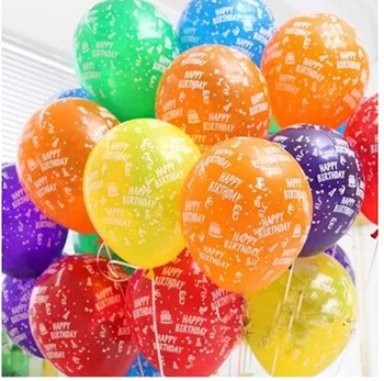 100ks Happy Birthday Balón 12 Palcový Latexové Balóny Narodeniny, Party Dekorácie Deti Náhodne Mix Farieb