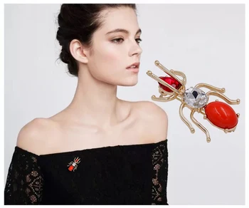 Crystal Drahokamu Hmyzu Brošňa Pin Kovové Akryl Mravce Vintage Módne Šperky Šatku Príslušenstvo Darček