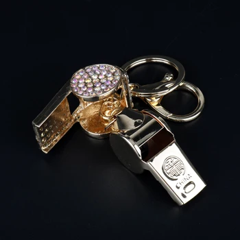 Dongsheng Módne Whistle Keychain Crystal Key Prstene Pre Ženy Zliatiny Drahokamu Kabelka prívesok na Auto Kľúča Držiteľa llaveros mujer