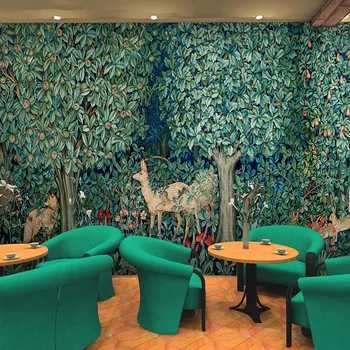 Vlastné 3d nástenná maľba vlastné juhovýchodnej ázii tropickom zelenom lese tapety nástenná maľba kaviareň, reštaurácia, obývacia izba, spálňa nástenná maľba